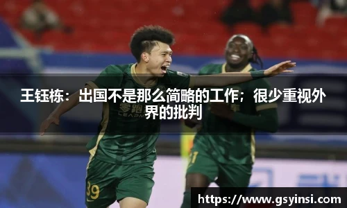 王钰栋：出国不是那么简略的工作；很少重视外界的批判